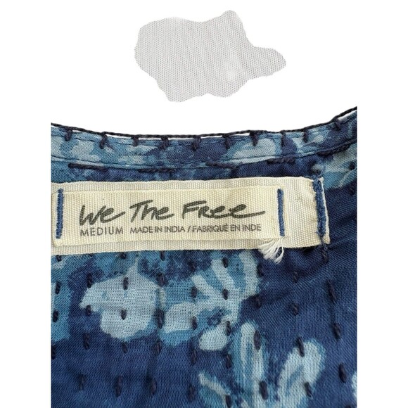 Free People We the Free Women's Cool Meadow Print Peasant Blouse Size M - Picture 7 of 12